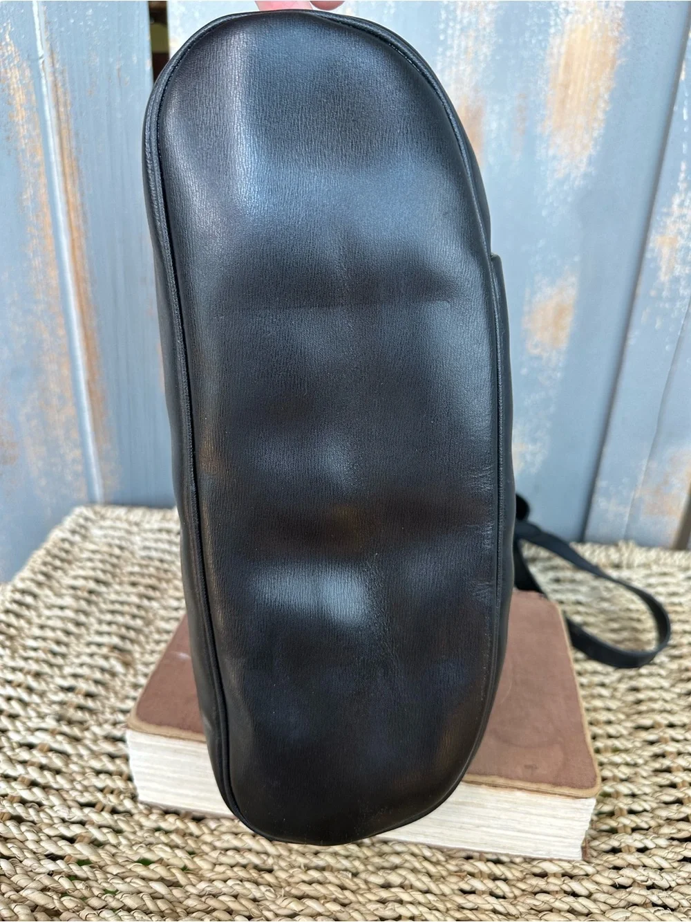 Longchamp Vintage Roseau Leather Shoulder Bag Black
